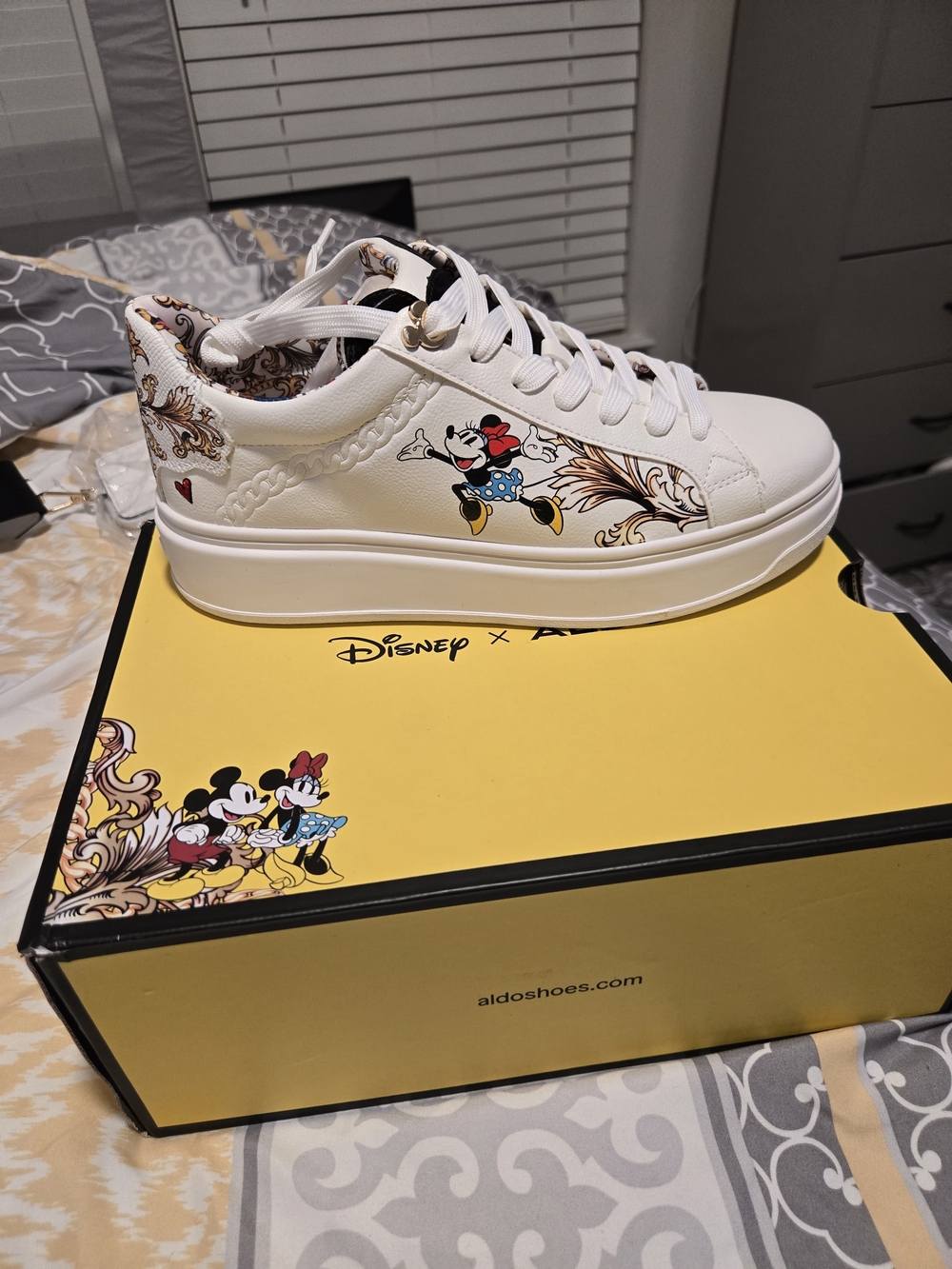 ALDO Kids White Minnie Mouse Low-Top Sneakers